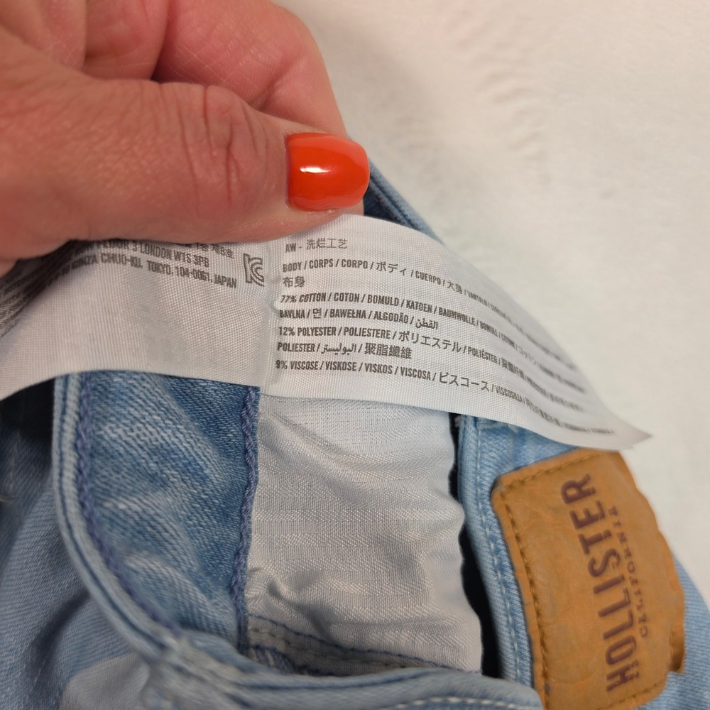 Hollister Vintage Flare Jeans Womens 00R Blue Floral Boho Y2K Festival Retro - Picture 10 of 13